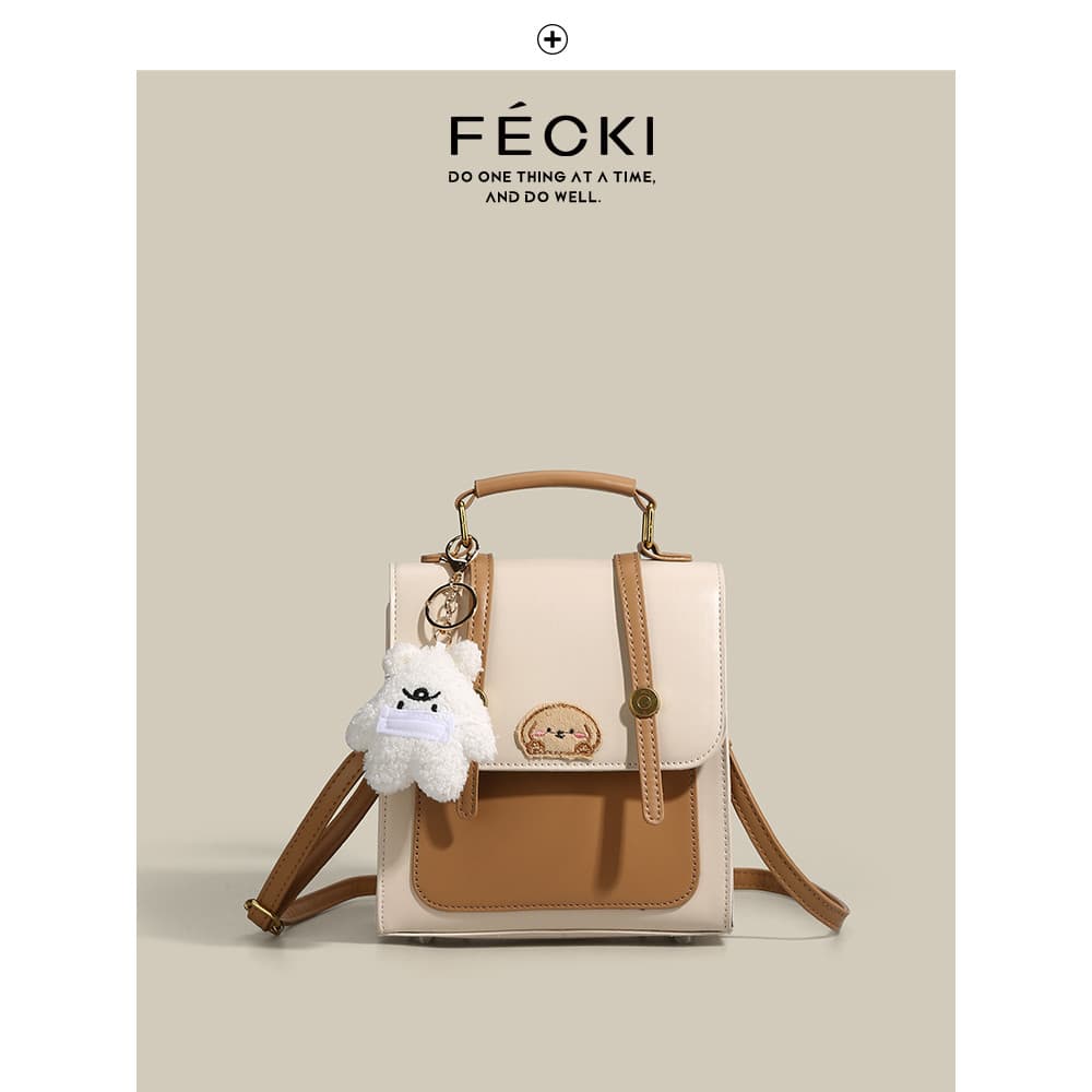 FECKI Presente de Aniversário para Namorada Mochila Fofa 2025 Novo Estilo Nicho Design Estudante Classe Mochila Feminina