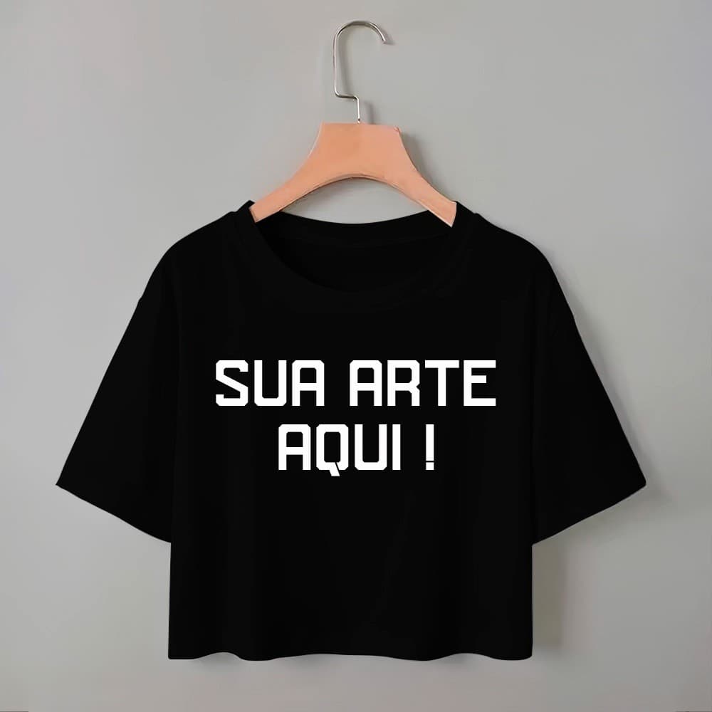 Cropped Top T-shirt OVERSIZED Personalize Sua Estampa Aqui Customizado