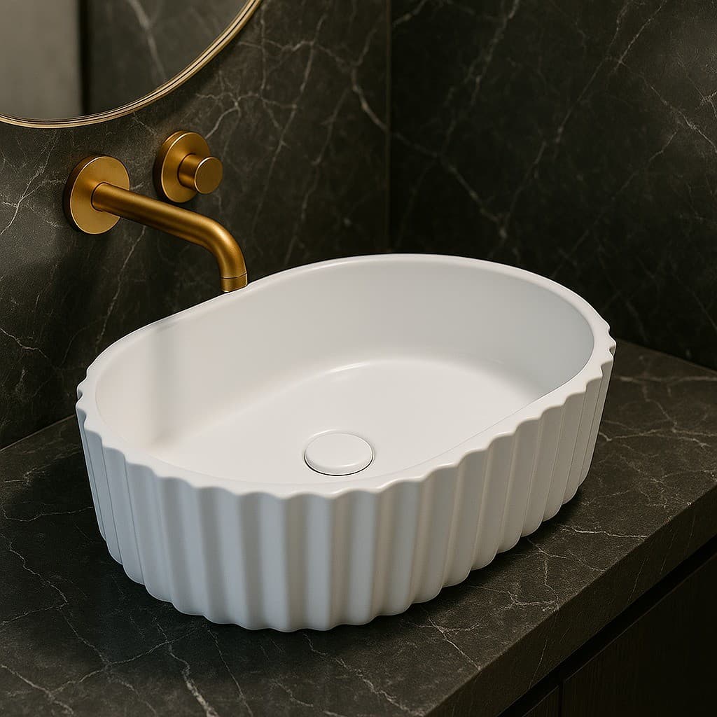 Cuba de Apoio Branca Design Exclusivo Para Bancada de Banheiro/Lavabo - Modelo Premium