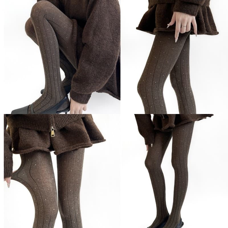 Melhor Feminino Elegante Dot Padrão Algodão Opaco Collants Com Nervuras Tecido Meia-Calça Meias Para Inverno Outono E Ca