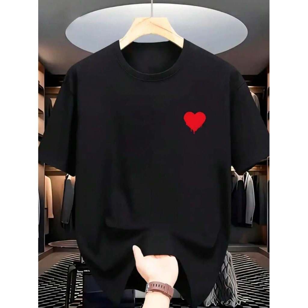 Camisa Unissex estampada coração manga curta 100% algodão