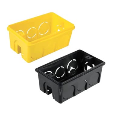 Caixa de Luz 4x2 Amarela/Preta Reforçada Kit 50 Unidades