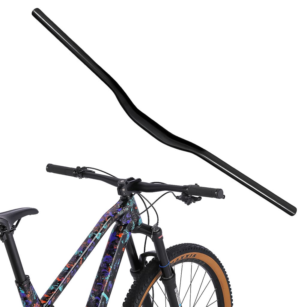 Guidão Down Hill Bike Aço 31.8mm X 700mm Curvo Preto Mtb