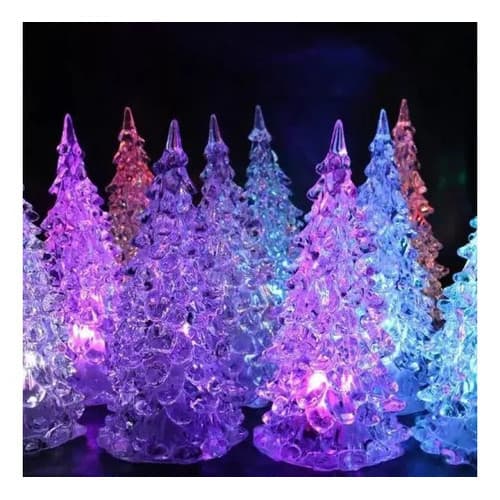 Mini Árvore de Natal LED Multicor Enfeite Natal Acrílico – Decoração Colorida para Festas