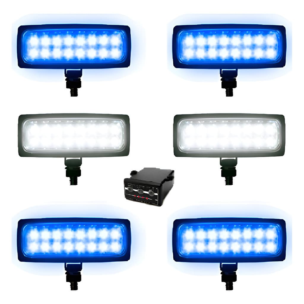 Estrobo 12v Milha Farol Led  Azul Branco 6 Farol Carro Moto