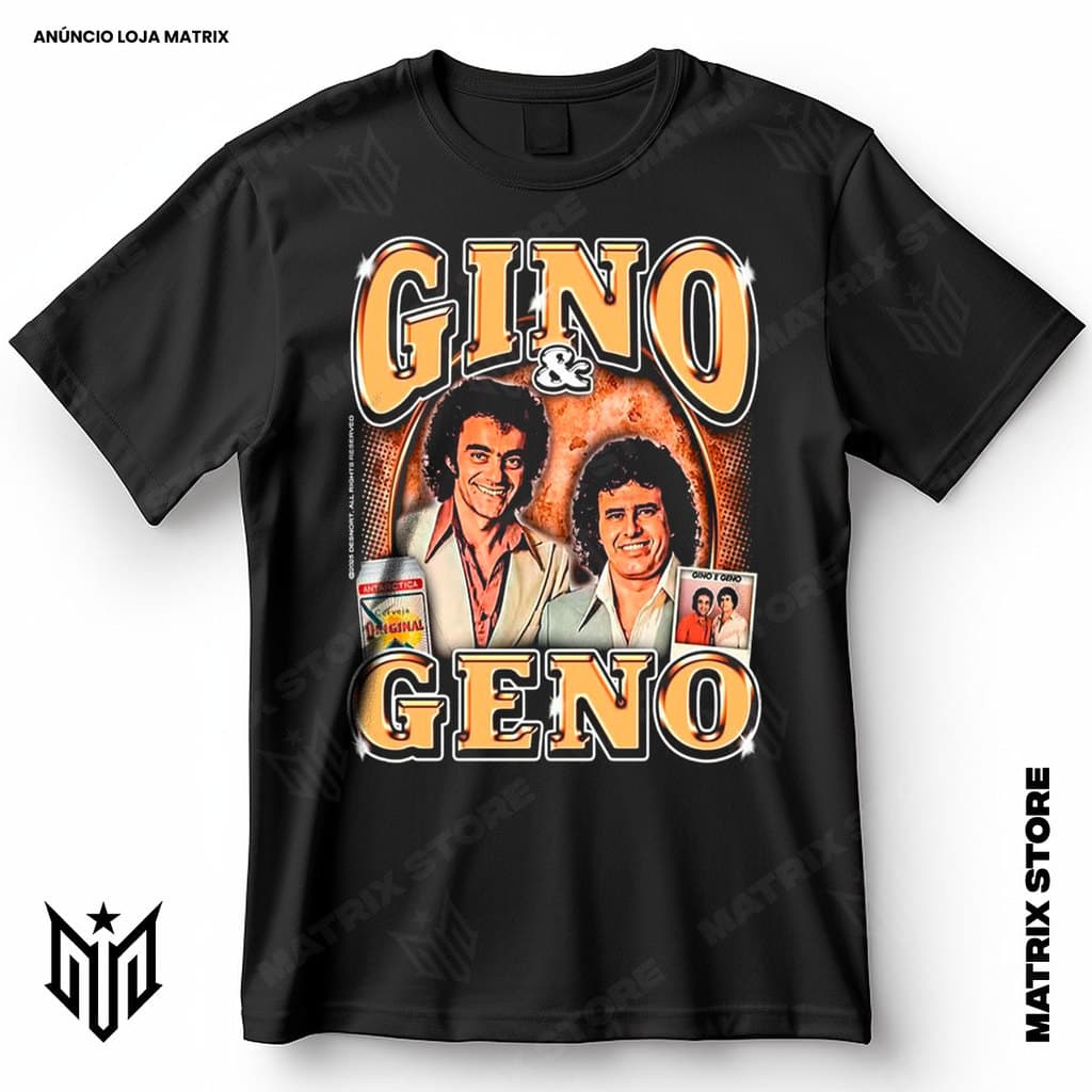Camisa Gino e Geno Blusa Camiseta de Sertanejo 100% Algodão