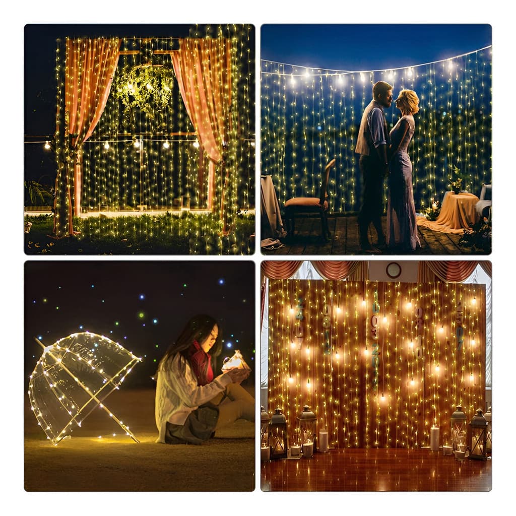 Pisca Cortina Luzes Led Iluminação Natal Perfeito