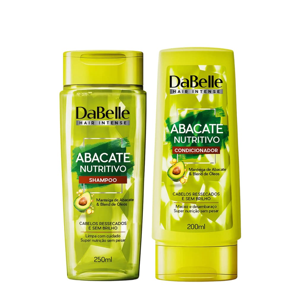 Kit DaBelle Shampoo Condicionador Abacate Nutritivo Maciez Fortalecimento 425ml