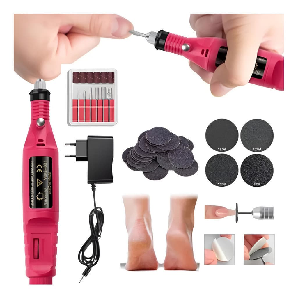 Kit Lixadeira Eletrica Manicure Pedicure Broca Disco Dalin