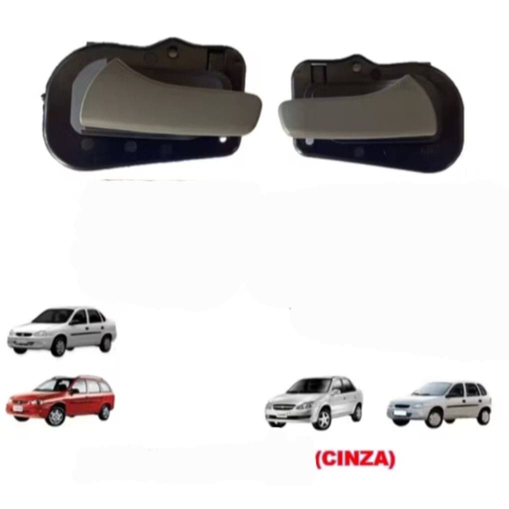 Par Maçanetas internas  Dianteiras Corsa 95 a 2002 Corsa Classic Todos Cor Cinza