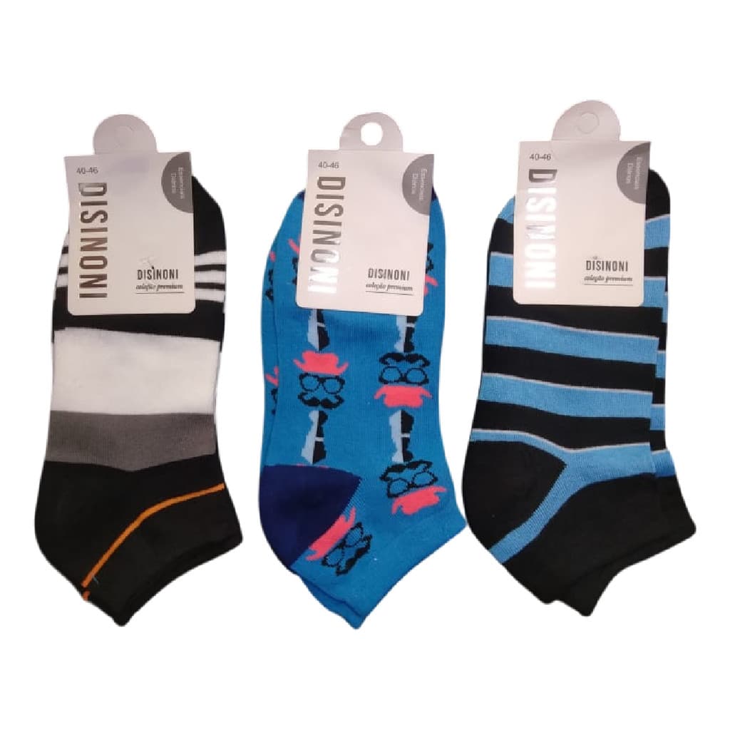 Kit 1, 3 OU 6 Meias Masculinas Soquetes Cores Aleatórias Qualidade e Conforto