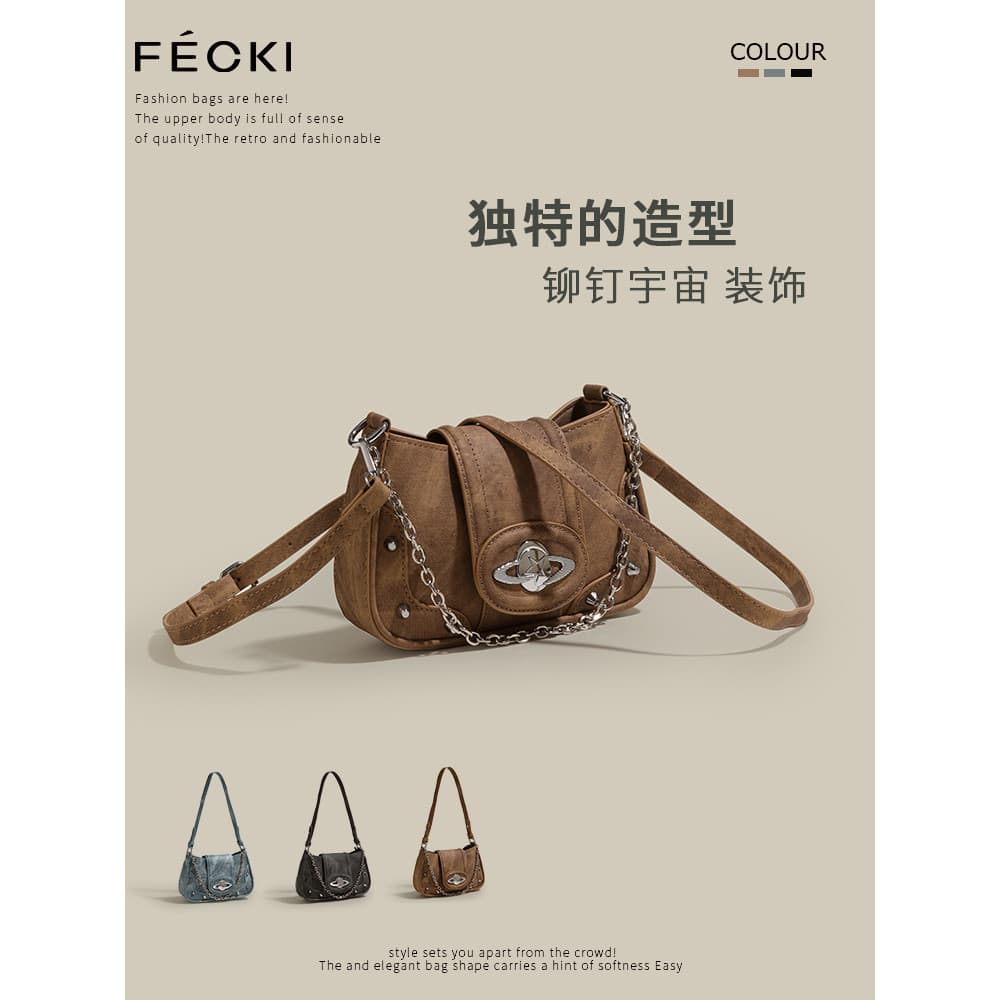 FECKI Presente de Aniversário para Namorada High-End Nicho Design Bolsa nas Axilas 2025 Novo Estilo Bolsa Mensageiro de