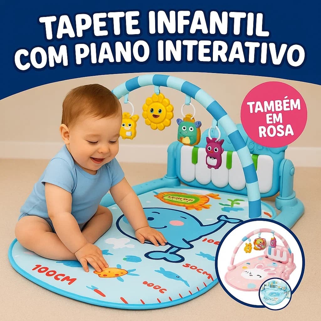 Tapete Musical Para Bebê Com Piano Interativo Sensorial Desenvolvimento