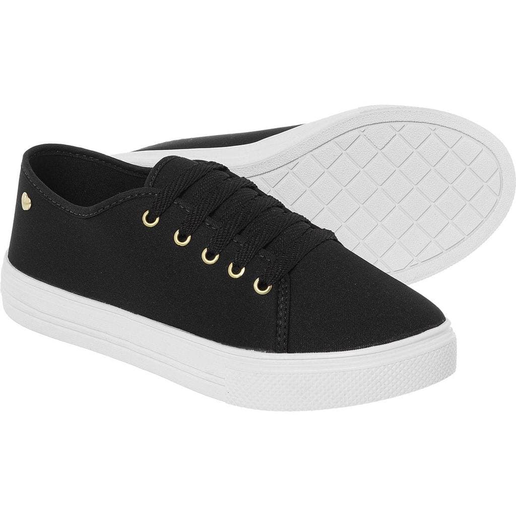 Tênis Feminino Pingente Coração Casual Confortável Promoção