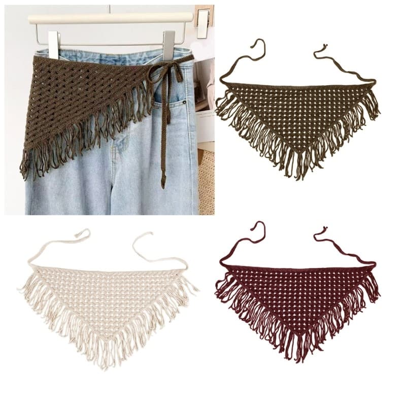 Xale Triangular Blala Fashion Com Padrão De Malha De Renda Ideal Para Uso Diário Ou Atividades Ao Ar Livre