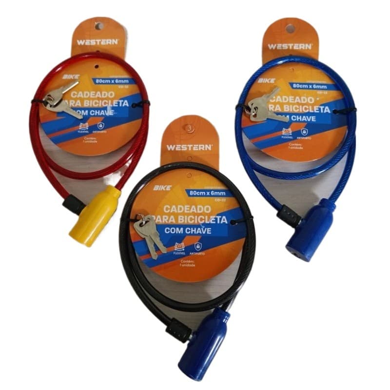 Cadeado 🔒 Para bike Cadeado Bicicleta Bike Trava Moto Portão Corrente 80cm X 6mm Flexivel Antifurto