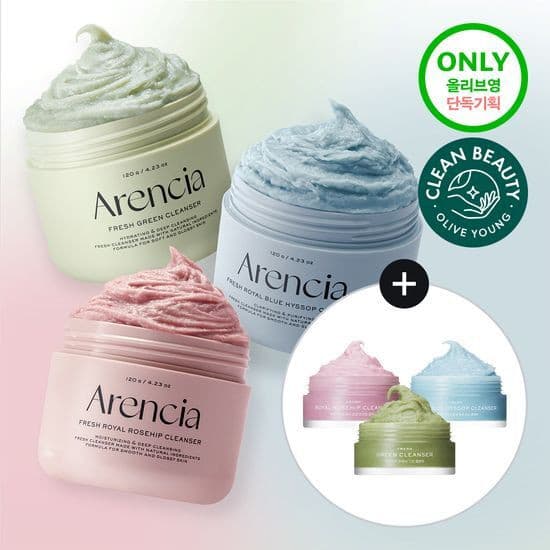 [# 1 Limpador De Poros , Sabonete De Arroz] Arencia Fresh Cleanser 120g , 3 Tipos (Verde/Rosa/Hissopo Azul)