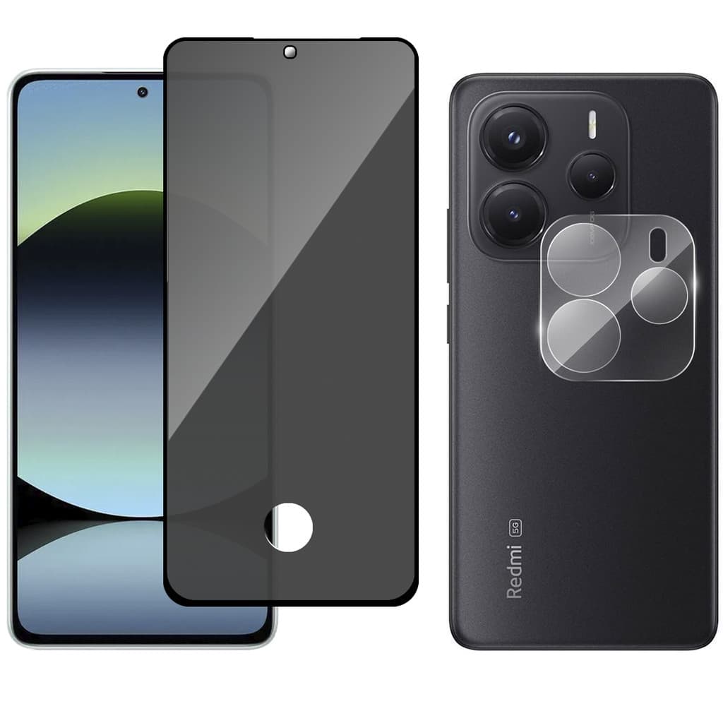 Película Vidro Privacidade + Película Câmera P/ Redmi Note 14 5G