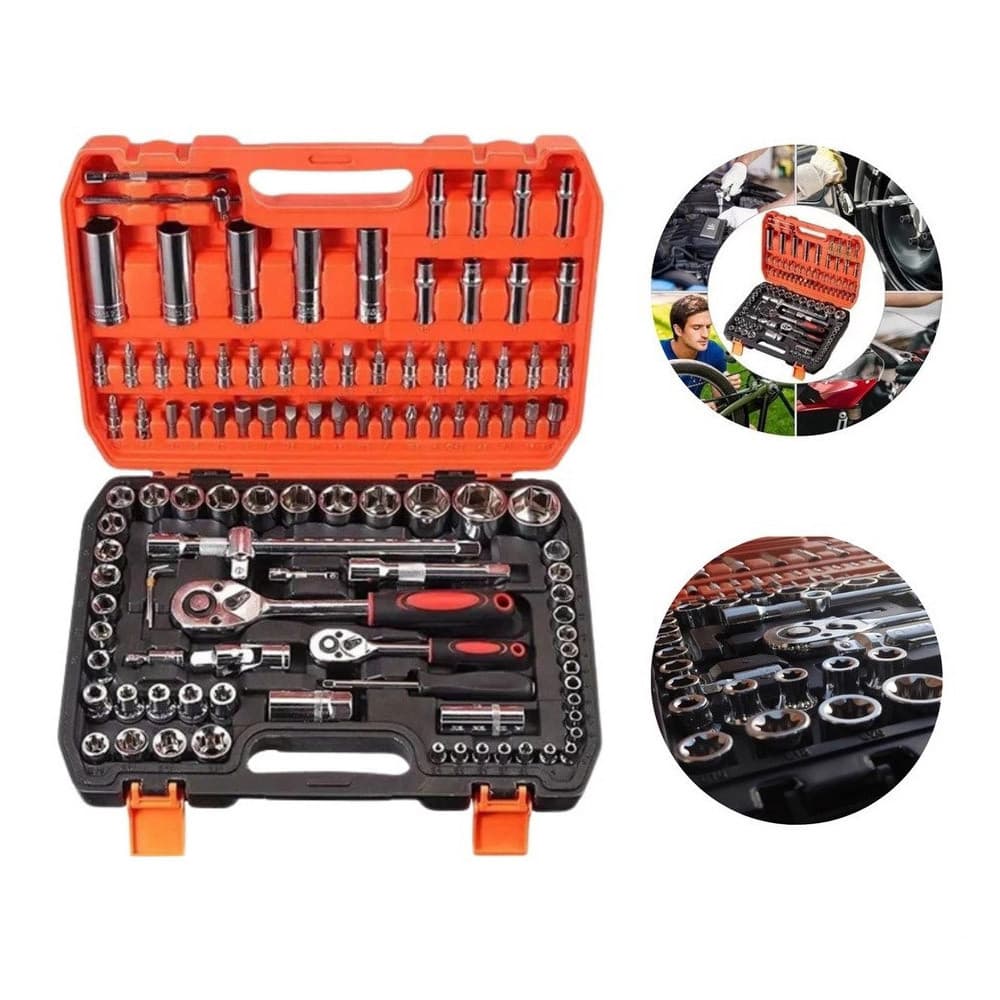 Jogo 108pcs De Soquete 1/2 Simila Chave Catraca Gedore Aço Crv Profissional