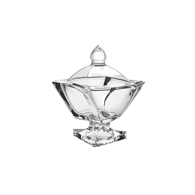 Potiche De Cristal Com Pé Decorativo Ø16,5x 21cm Transparente