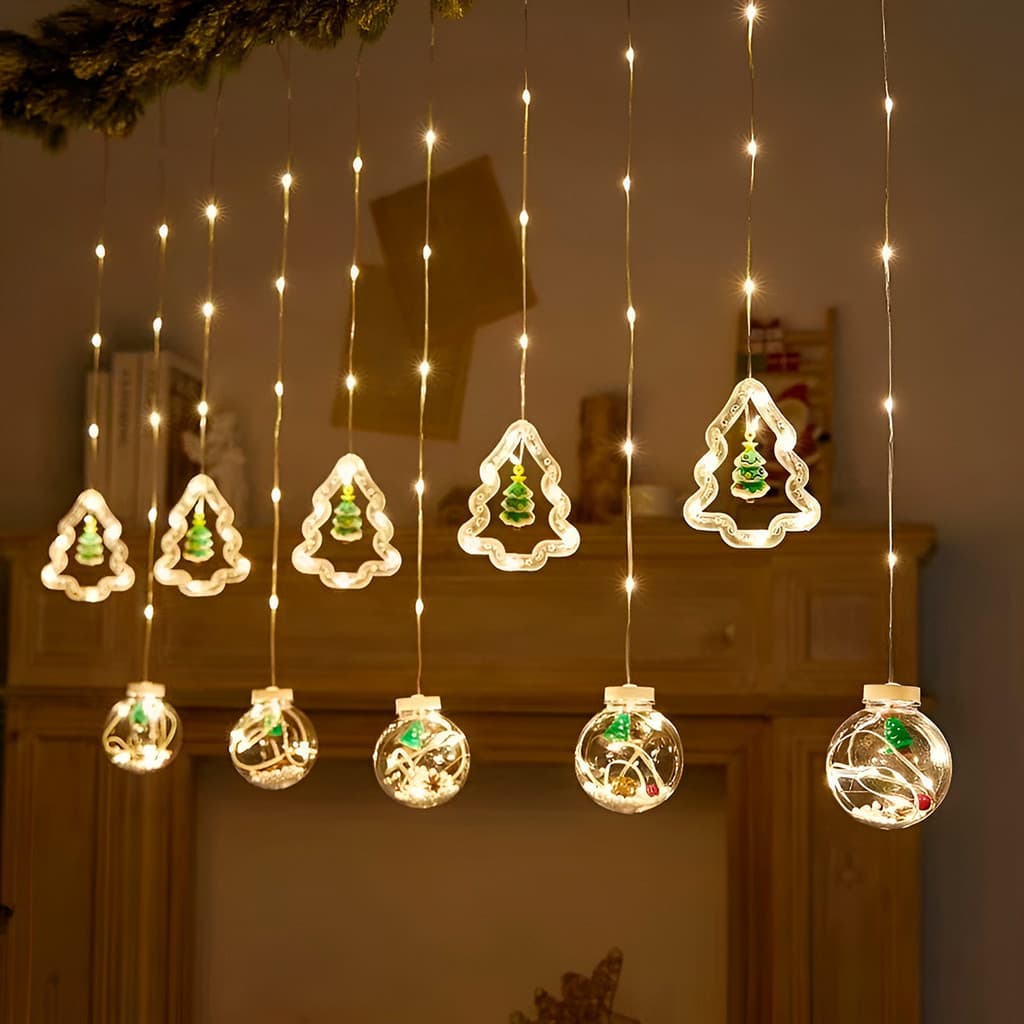 Cordão LED Pisca Pisca Árvores de Natal Globo Branco Quente OU COLORIDO JJ