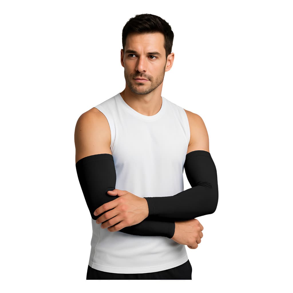 Manguito Protetor Mangote Solar UV Braço Moto Cor Preto Conforto Térmico