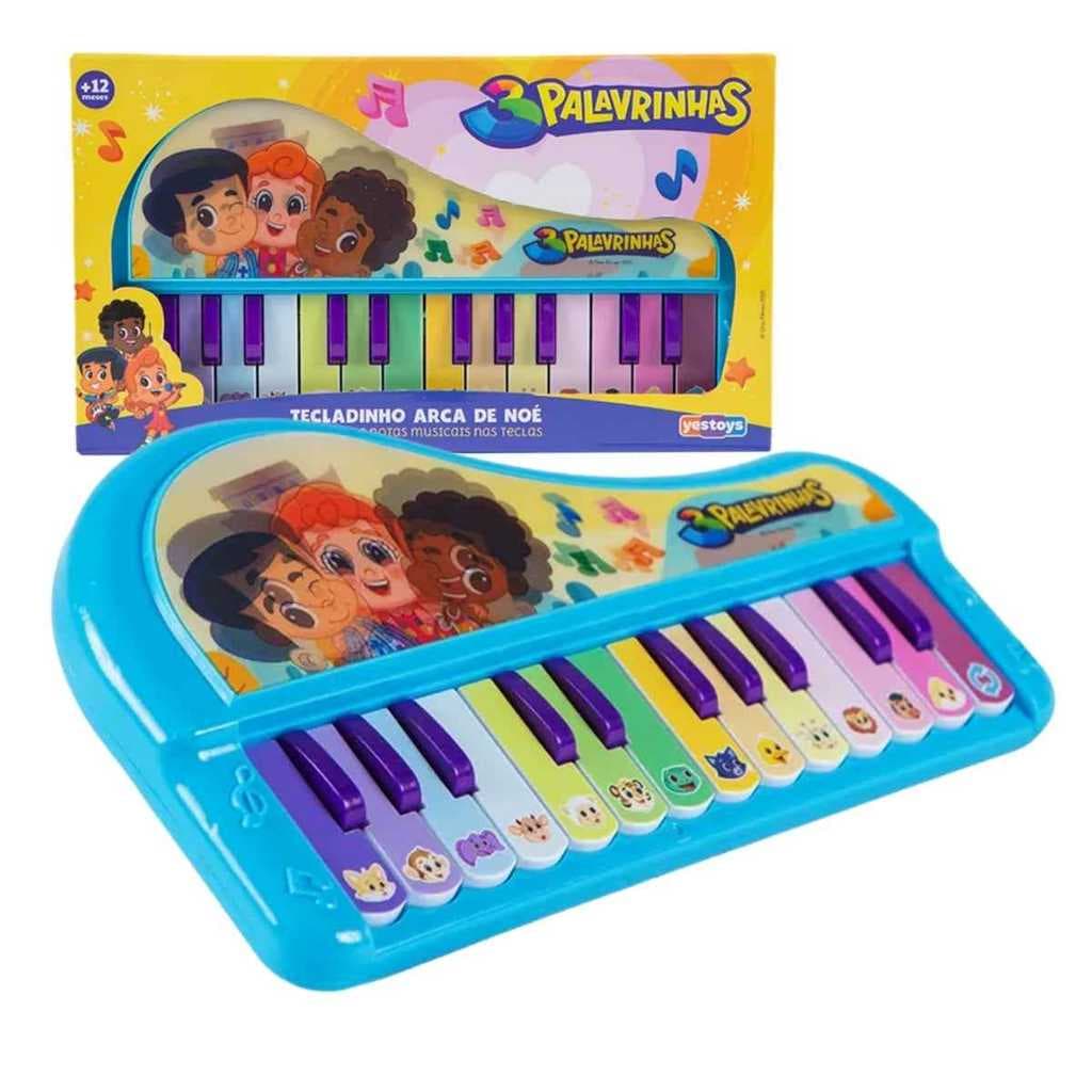 3 Palavrinhas Teclado Infantil Holográfico Arca De Noé Original, Yes Toys, Pianinho De Brinquedo