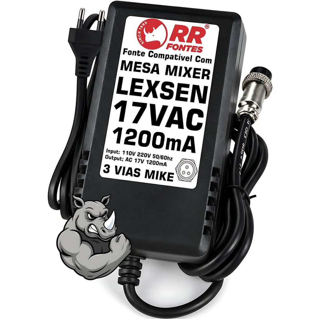 Fonte AC 17V 1.2A Para Lexsen  Mesa De Som Mixer M2442fx M802fx M1202fx M1642fx M802fx Pm24 Pm-24 M2442 M802 M1202 M1642