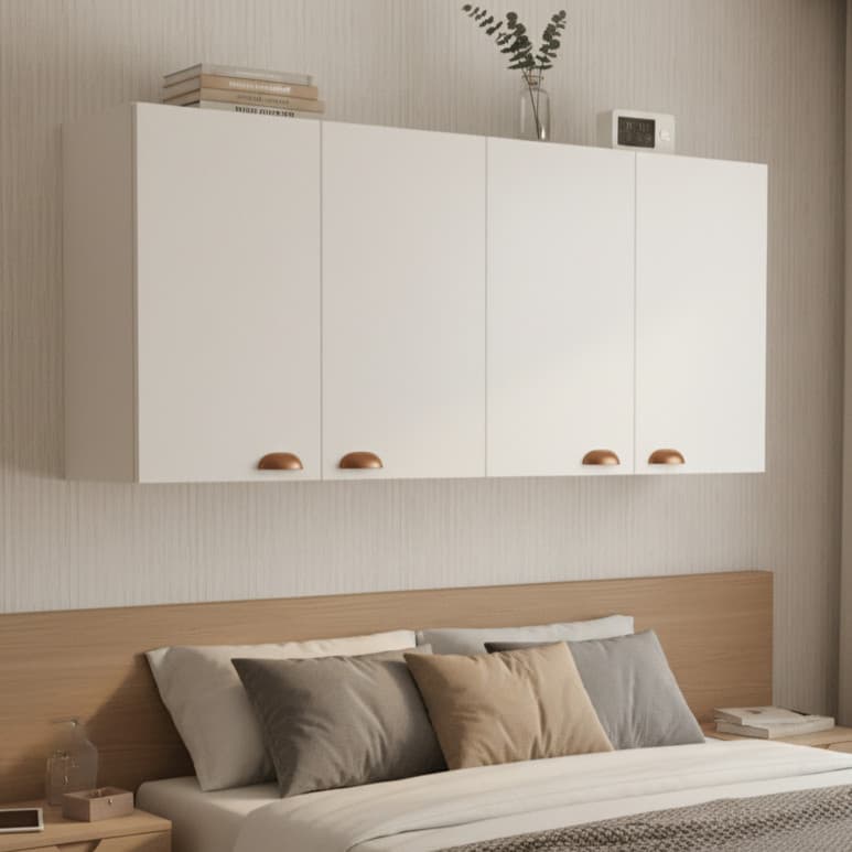 QUEIMA DE ESTOQUE - Armário de Parede Multiuso Estilo Retrô com 4 Portas - para Quarto e Sala