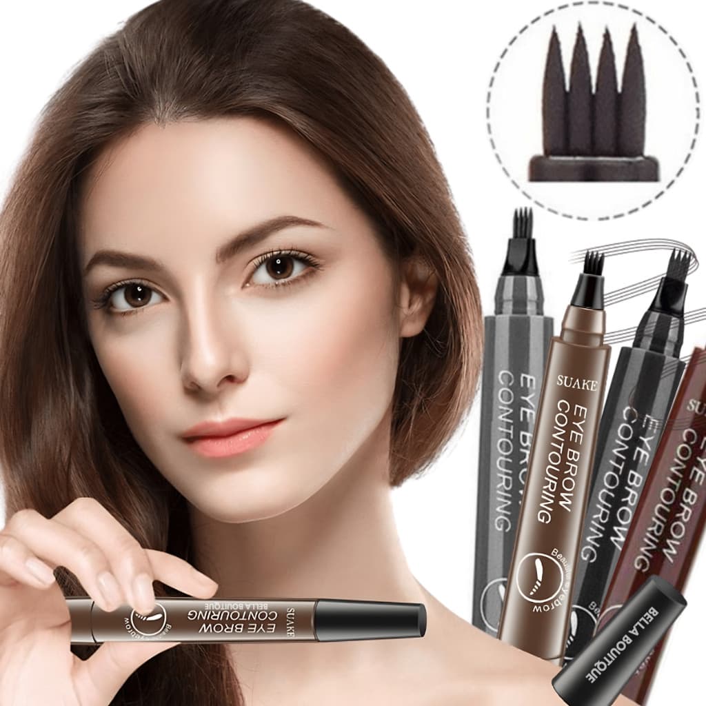 Caneta de Sobrancelha Microblading/Tatuagem em 4 Cores para Maquiagem / Lápis de Sobrancelha