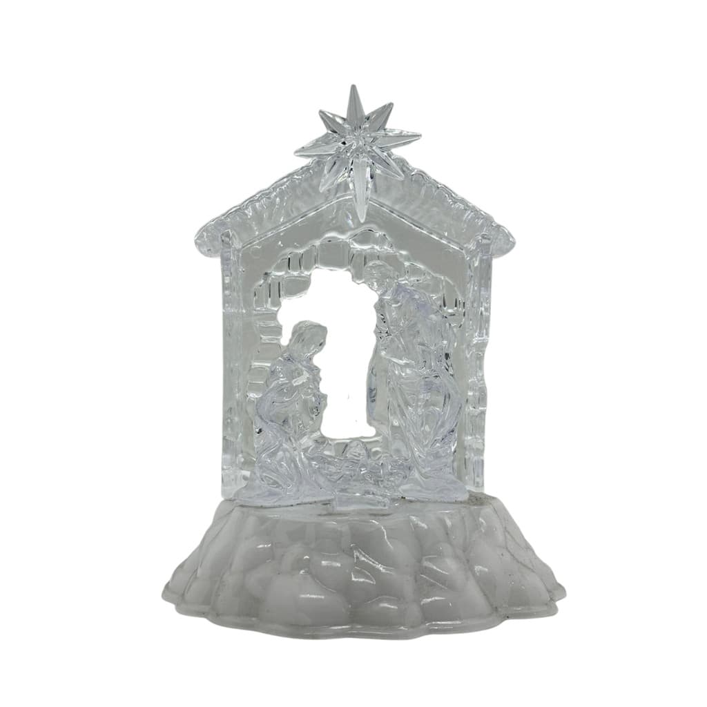 PRESEPIO DE ACRÍLICO COM LUZ 17CM