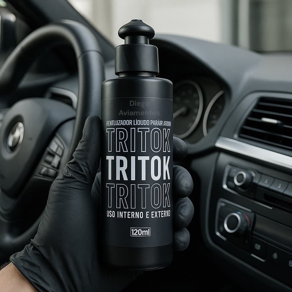 Revitalizador Plásticos Automotivo Tritok Brilho Intenso batom black internos externos