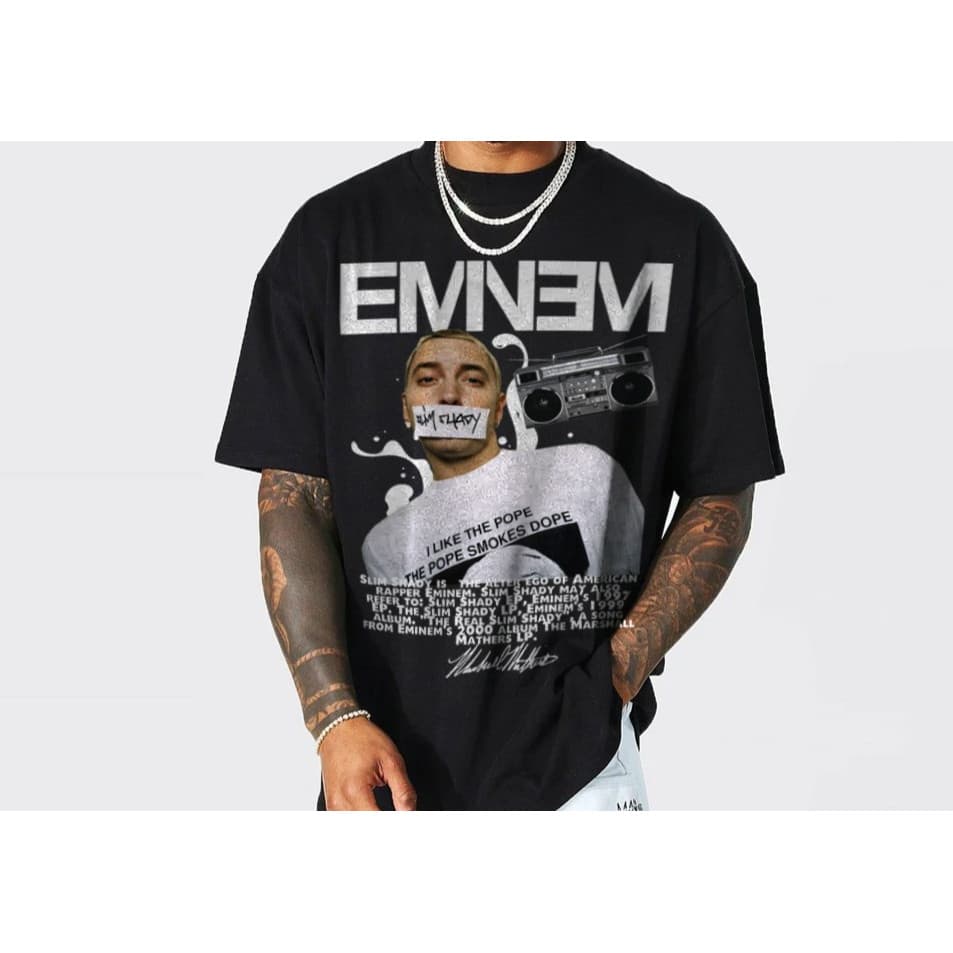2026 Nova Camiseta Masculino Feminino Oversized 100%  Premium Bootleg Eminem