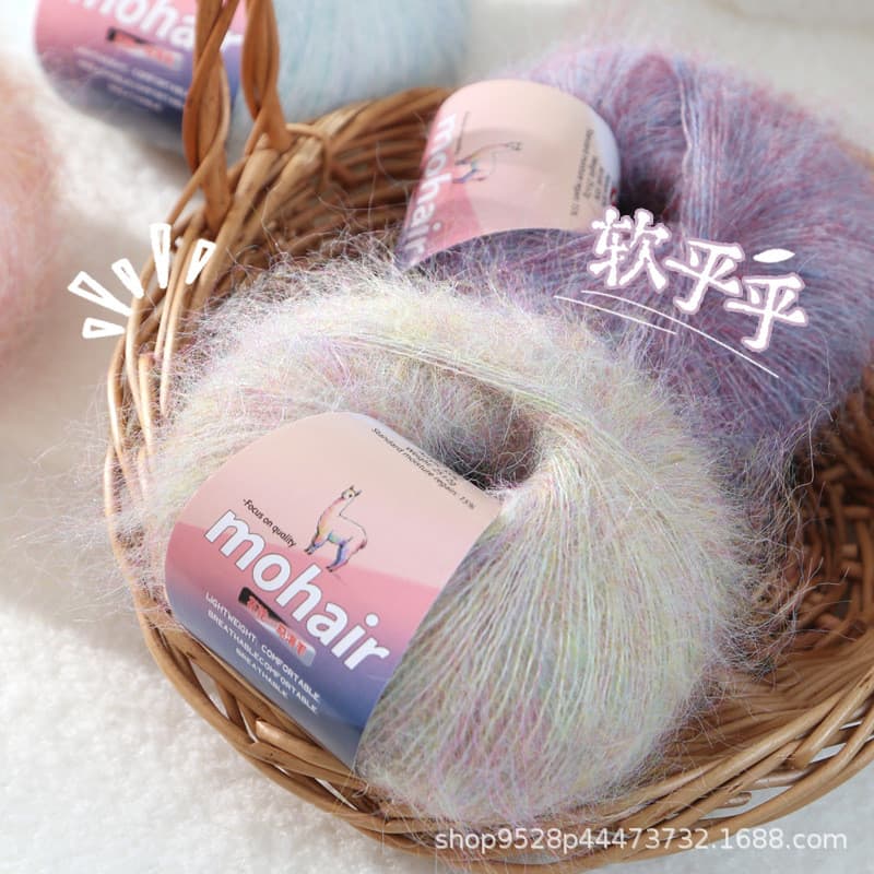 25g/Rolo Colorido Alpaca Mohair Fio Fofo Quente Para Suéter Tecido À Mão Cachecol Lã DIY Bola De