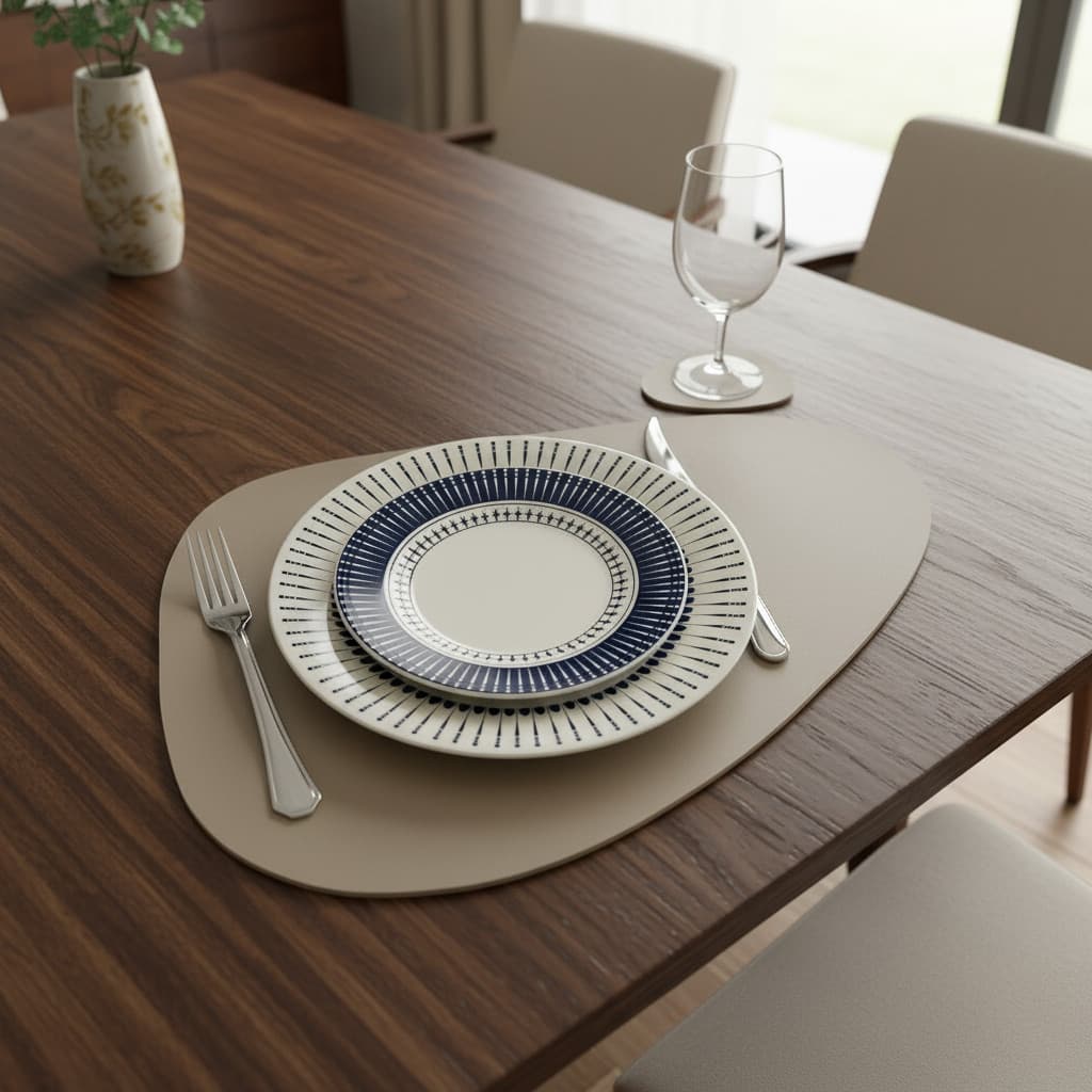 Kit 8 Jogo Americano Em Couro Para Mesa De Jantar Premium