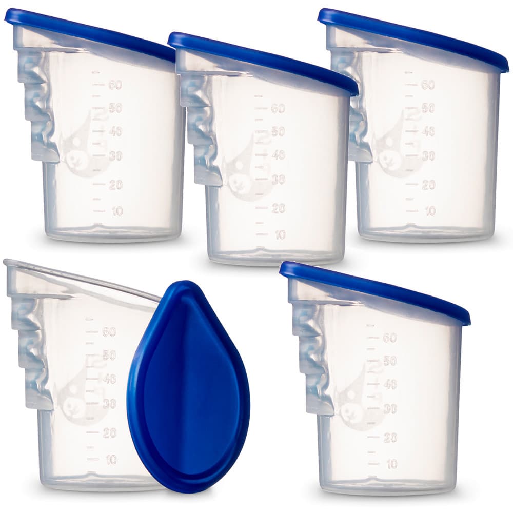 Kit 5 Copos SIP 60ml para Leite Materno – Ideal para Bebês Prematuros e Recém-Nascidos BPA Free
