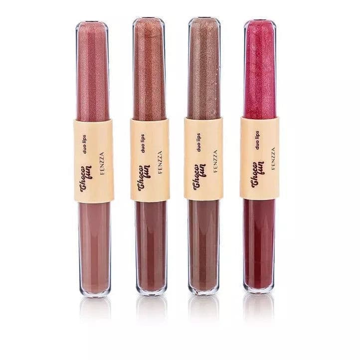 Batom e Gloss Duo Lips Choco Fun Fenzza – Cor Intensa e Brilho
