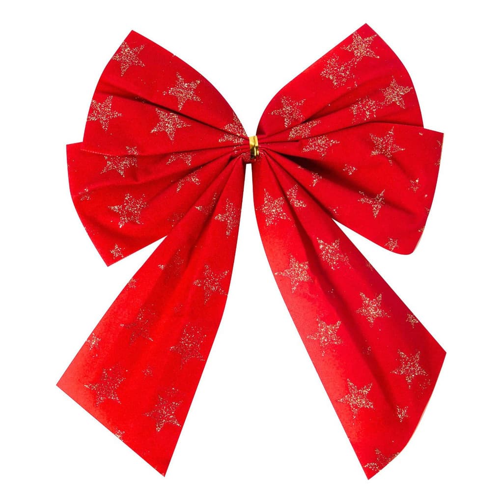 Laço Vermelho Grande Para Árvore De Natal Laçarote C/ Gliter