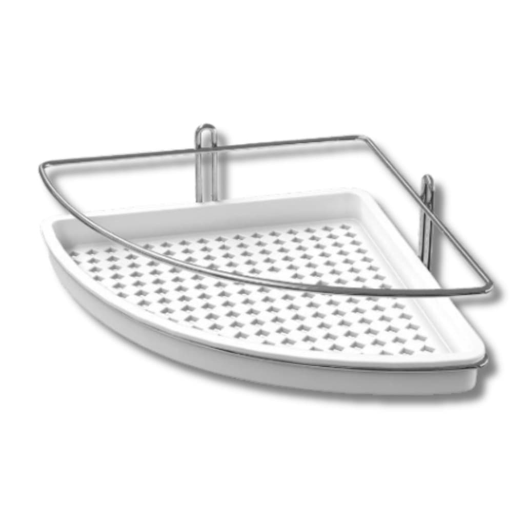 Porta Shampoo para Canto Aramado com Fundo Branco Stolf