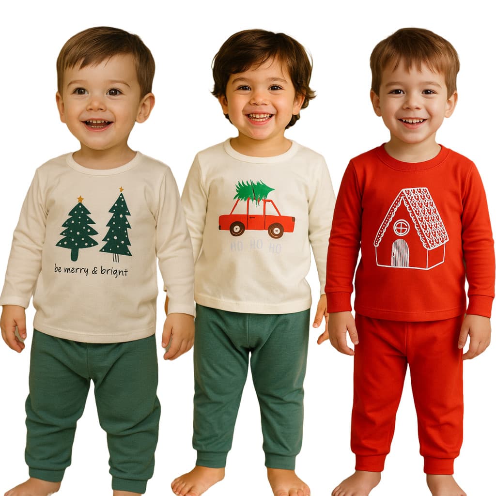 Pijama Infantil Natal Criança Menino Menina Brilha no Escuro