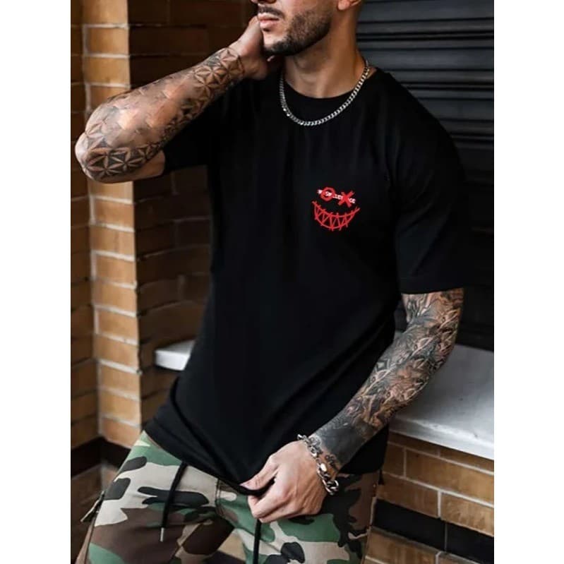 Camiseta Smile XO Smiling Face Masculina Algodao Premium Street Verao