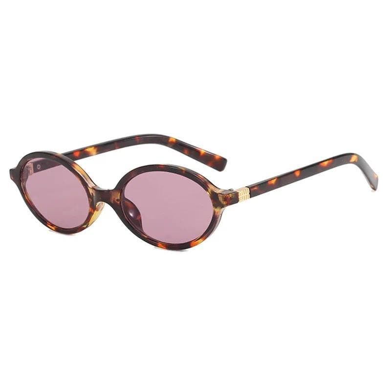 Óculos de Sol Femininos com Armação Oval Pequena, Óculos Retro Femininos, Óculos Anti-luz Azul, Óculos de Tendência para