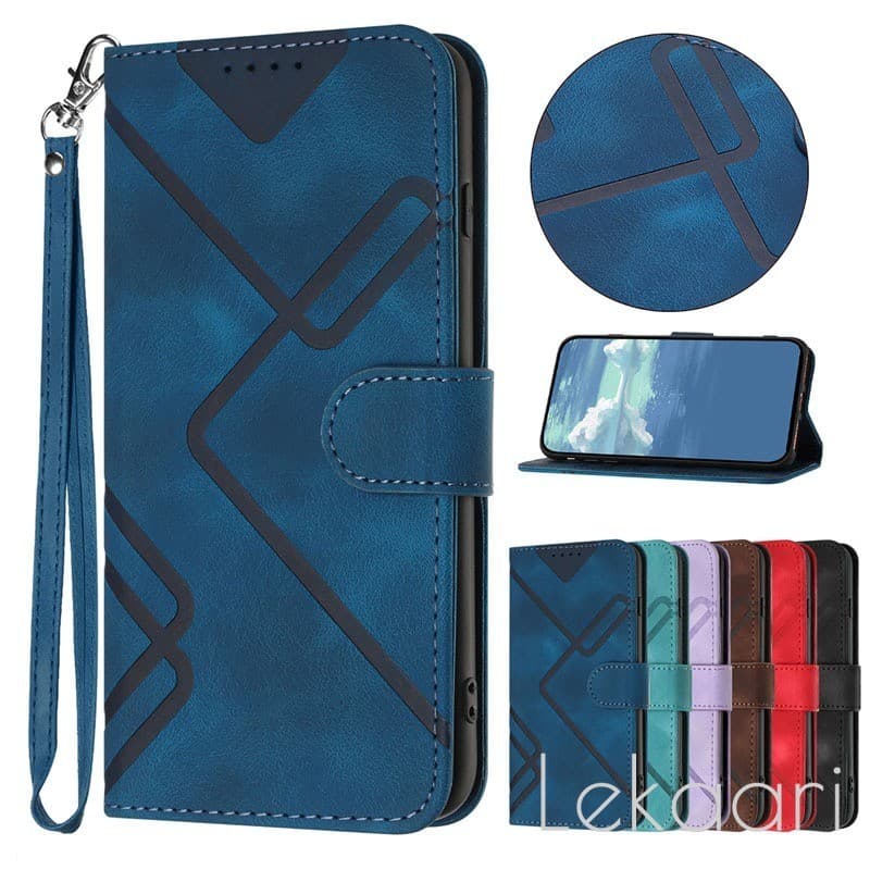 Capa Em Relevo De Linha De Couro Para Motorola Moto Edge 70 60 50 Pro Ultra 40 30 Fusion Neo X70 Air 2025 2024 Suporte C