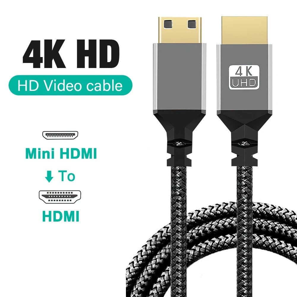 0.3m 1m 2m 3m 5m 10m Mini HDMI Para Cabo Compatível 4K 60Hz Micro 2.0 HDTV Tablet Câmera Projetor Monitor