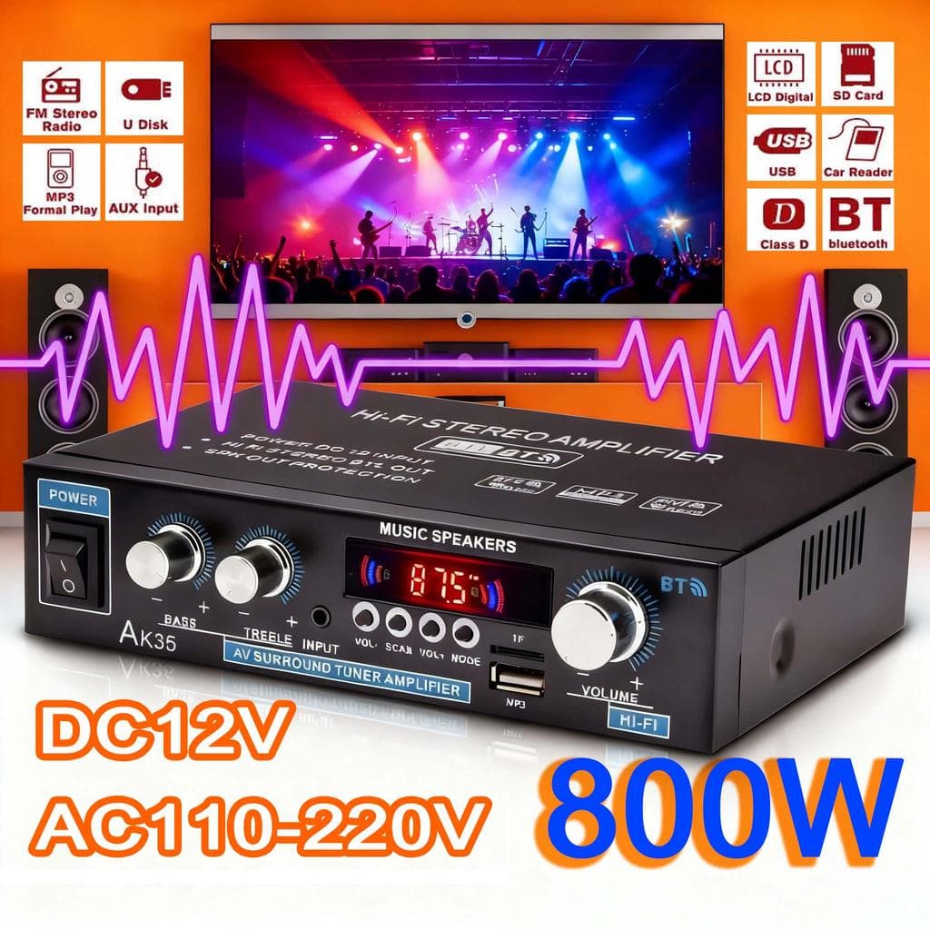 Amplificador De Áudio Digital Bluetooth AK35 2.0 Canais Amplificador De Potência De Alto-falante De 800 W