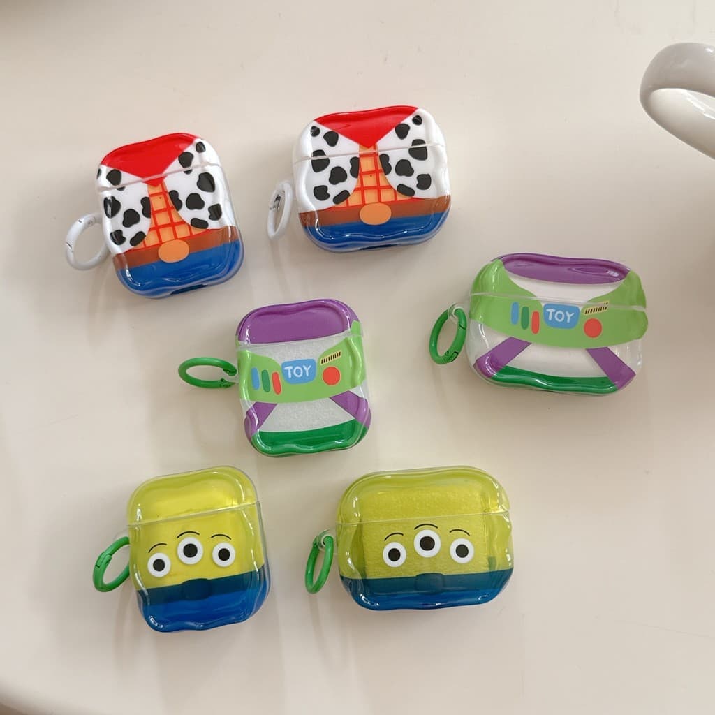 Para AirPods 4 pro3 2025 wave Case Bonito Desenho Animado Toy Story Com Pingente 1/2 pro 2 3 Sem Fio Bluetooth Fone De O