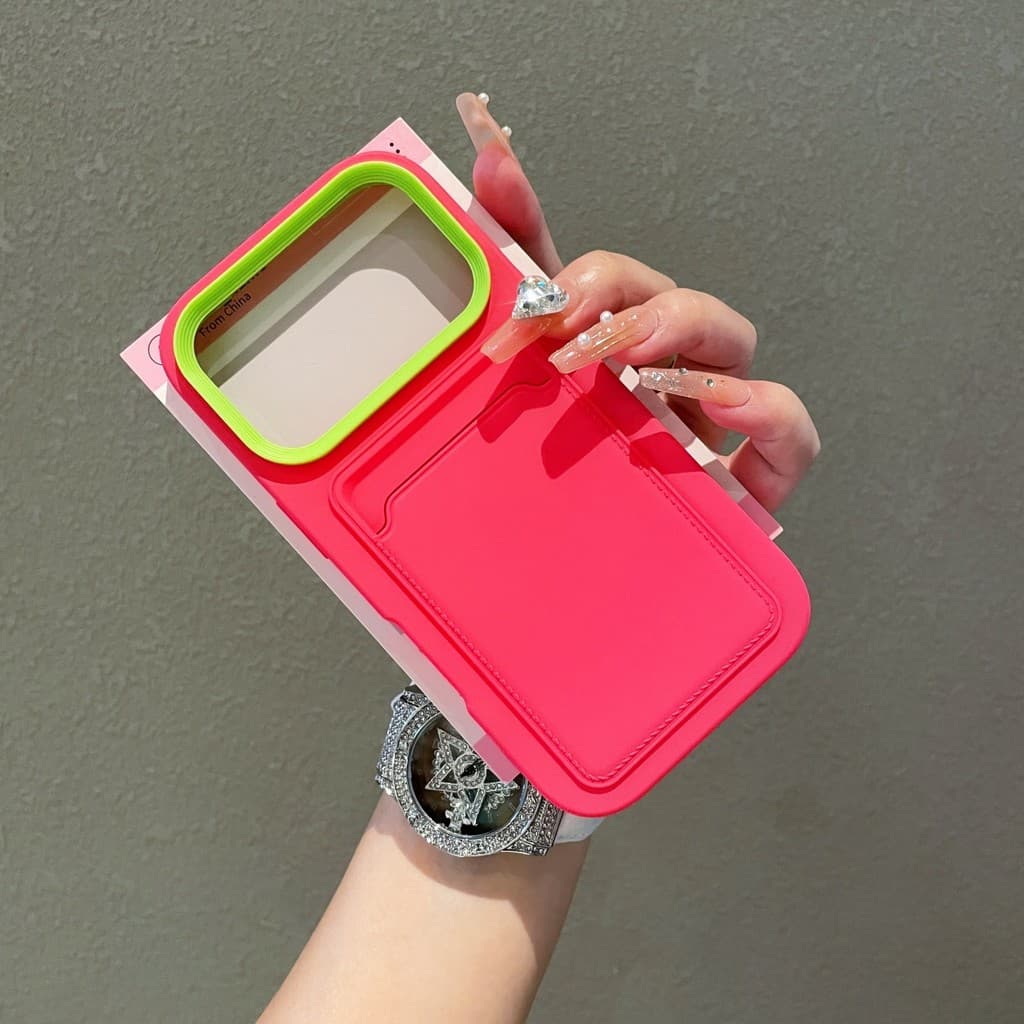 Luxo Silicone titular do cartão Slot doces caso de telefone adequado para iPhone 17 16 15 14 13 12 Pro Max Plus 17air ca