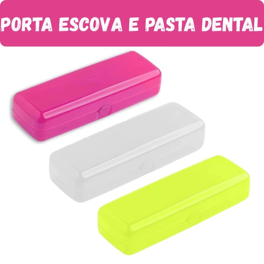 Porta Escova e Pasta de Dente Ricca 3340 | Estojo Higiênico | Ideal para Viagem, Bolsa e Necessaire