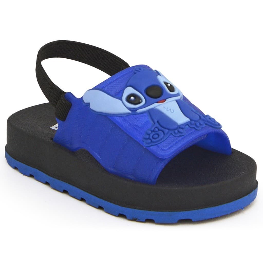 Sandália Chinelo Menino Stitch Infantil Bebê Slide Com Elástico