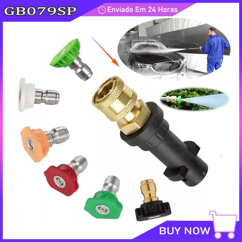 Adaptador Engate Rápido Lavadora Alta Pressão Karcher+5 bicos Pronta Entrega GB079SP